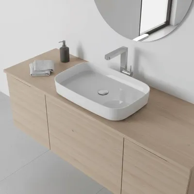 Produktbild von Aufsatzwaschbecken aus Gussmarmor rechteckig SIENA