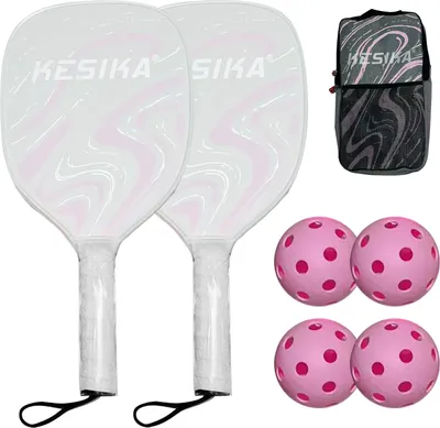 Zdjęcie produktu dla Zestaw rakiet do Pickleballa Zestaw rakiet do Pickleballa z 2 rakietami i 4 piłkami do Pickleballa Rakieta do Pickleballa z piłkami Akcesoria sportowe