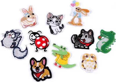 Image de Lot de 10 patchs thermocollants animaux assortis  Patchs thermocollants animaux (lot 1)