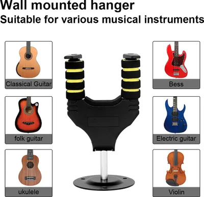 Obrázok produktu pre CFTGIW Gitarový nástenný háčik Guitar Wall Mount Hook Guitar Hanger Metal Holder Multifunction Hanger for Large Acoustic Electric Bass Guitars Density LE Density