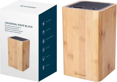 Image de Bloc à couteaux en bambou pour 12-15 couteaux, ciseaux, aiguiseur - Rangement peu encombrant