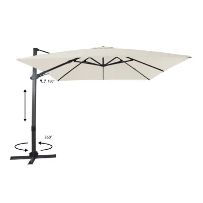 Produktbild von AXI Apollo Premium Ampelschirm Rechteckig 300x300 cm in Anthrazit / Beige | Sonnenschirm für Garten / Terrasse mit Aluminium Rahmen | Inkl. Kreuzfuß