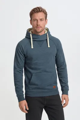 Produktbild von Blend BHSales Herren Kapuzenpullover Hoodie Pullover mit Kapuze Kordelzug Kängurutasche Rippbündchen Label-Details Baumwollmischung Regular fit, KI-generiertes Bild
