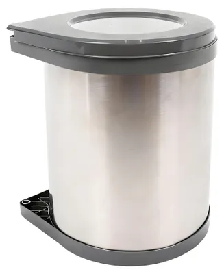 Image de Poubelle encastrable Relaxdays, 14 l, H x l x P : 32,5 x 28 x 34 cm, acier inoxydable, seau intérieur, poubelle pour porte de placard, cuisine, argent
