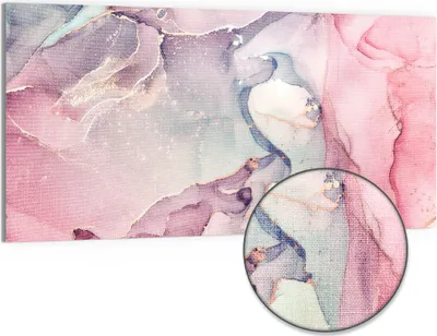 Produktbild von DEQORI Hybrid Leinwand Bild 100x50 cm 'Elegante Farbströme' Wandbild Glas flach modern