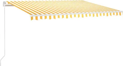 Obrázek produktu pro vidaXL Markýza ručně zatahovací 450x350 cm žlutá a bílá