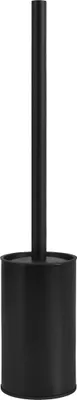 Immagine prodotto di QUVIO Portascopino - Con spazzola - Portascopino - Spazzola per wc con supporto - Accessori per wc - Montante - Acciaio inox - Plastica - Nero - 41 x 8 cm