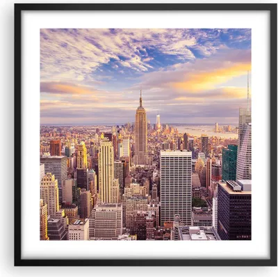 Produktbild von Gerahmtes Poster - Schwarzer Rahmen - New York Stadt - 50x50 cm - Wand Bild - Wanddeko - Wandbilder - Kunstposter - Wandposter - Bilderrahmen - Bilder - Kunstdruck - Wandbild - P2BAC50x50-3638