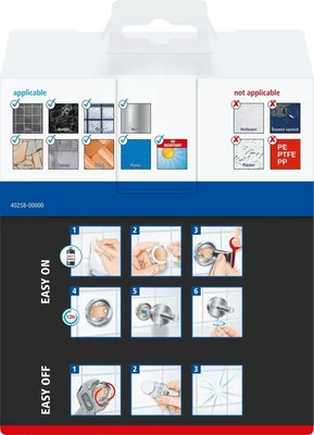 Produktbild von Toilettenpapierhalter Klaam selbstklebend verchromt Packung mit 16 Stück