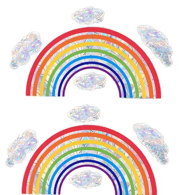 Produktbild von Fensteraufkleber Suncatcher Regenbogen Wolken Selbstklebend PVC 5er Set