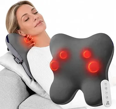 Produktbild von Rücken und Nackenmassagegerät zur Schmerzlinderung, EZBack-R Shiatsu-Rückenmassagegerät mit Wärmefernbedienung, elektrisches Massagekissen für Schulter- und Beinschmerzen, tolle Geschenke
