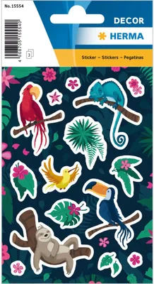 Produktbild von Herma Sticker DECOR Tiere Tropical Anima 3 Bl