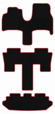 Produktbild von Fußmatten Automatten Velours Schwarz/Rot für Peugeot 807 2002-2014 Set 3-tlg