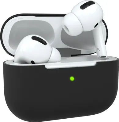Produktbild von EAZY CASE - Schutzhülle für AirPods Pro Hülle Schwarz Silikon Case Stoßfest mit Deckel Schutz Antikratz Etui Cover rutschfeste Silikonhülle für Airpod Pro 1. Generation Silikoncase in Schwarz