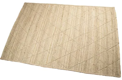 Jute-Teppich mit Karomuster, 300 x 200 x 1 cm, Natur