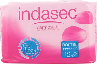 Zdjęcie produktu dla Indasec Kompresy na nietrzymanie moczu Normal 12 sztuk