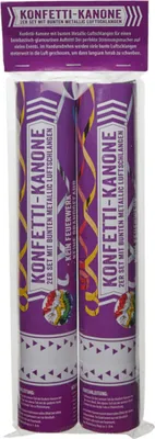 Produktbild von Konfetti Kanone 2er Set Luftschlangen Bunt Metallic
