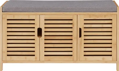 Produktbild von Schuhschrank 'Selk' mit gepolsterter Sitzfläche Bambus