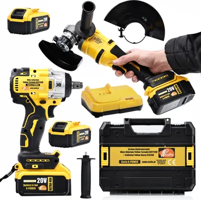 Zdjęcie produktu dla Zestaw elektronarzędzi Klucz Udarowy Yellow Tornado KUYT20V + Szlifierka Yellow Storm SYS20V, Seria X-POWERZESTAW NARZĘDZI W WALIZCE AKUMULATOROWY KLUCZ UDAROWY SZLIFIERKA KĄTOWA 21VZESTAW NARZĘDZI W WALIZCE AKUMULATOROWY KLUCZ UDAROWY SZLIFIERKA KĄTOWA 21VZESTAW NARZĘDZI W WALIZCE AKUMULATOROWY KLUCZ UDAROWY SZLIFIERKA KĄTOWA 21VZESTAW NARZĘDZI W WALIZCE AKUMULATOROWY KLUCZ UDAROWY SZLIFIERKA KĄTOWA 21VZESTAW NARZĘDZI W WALIZCE AKUMULATOROWY KLUCZ UDAROWY SZLIFIERKA KĄTOWA 21VZESTAW NARZĘDZI W WALIZCE AKUM