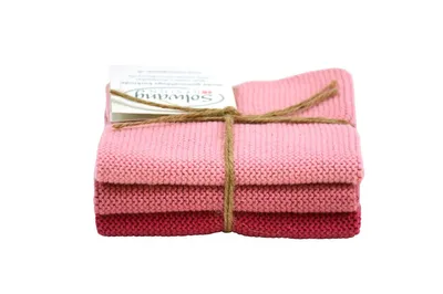 Immagine prodotto di Salviette Solwang '3 pezzi a maglia' Rosa antico