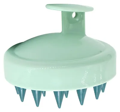 Produktbild von Shampoobürste mit ergonomischem Griff und weichen Gummiborsten – entspannendes Kopfhautmassagegerät für die Haarpflege