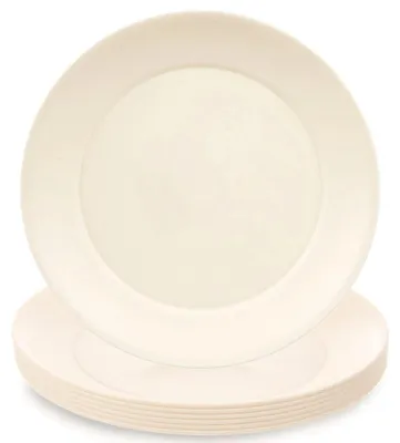 Obrázek produktu pro Plastové dezertní talíře, krémové, 20,5 cm, sada 6 kusů