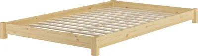 Produktbild von Breites, flaches Futonbett Einzelbett 120x200 Kiefer massiv V-60.51-12Rollrost inkl.
