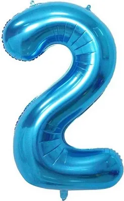 Zdjęcie produktu dla Balon foliowy nr 2, ok. 80 cm, niebieski, do napełniania powietrzem