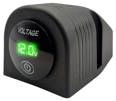 Produktbild von ProRide Einbau-Voltmeter 12–24V DC mit Ein/Aus-Schalter, Komplettset, Grün