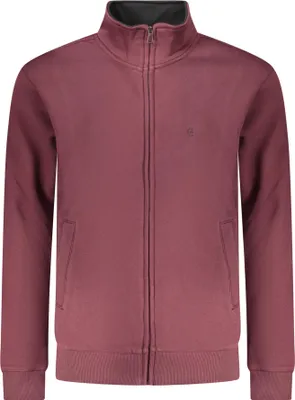 Produktbild von Rotes Herren Sweatshirt mit Reißverschluss und Stickerei - Gefüttert