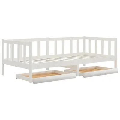 Obrázok produktu pre Denná posteľ so zásuvkami 90x200 cm, biela, borovicový masív
