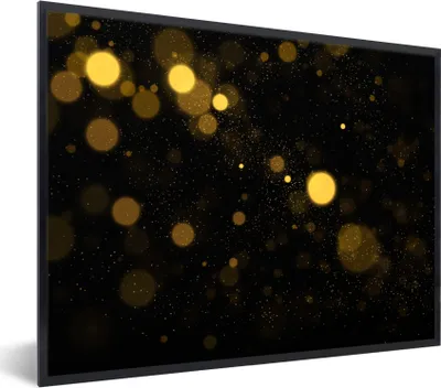 Produktbild von MuchoWow® Gerahmtes Poster Gold - Abstrakt - Luxus - Schwarz 80x60 cm - Poster mit Schwarzem Bilderrahmen Wandposter Rahmen Foto Bilder - Schwarzem - Mit Gestell