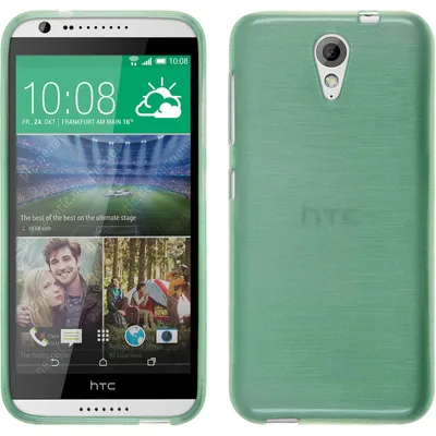 Produktbild von PhoneNatic Case kompatibel mit HTC Desire 620 - grün Silikon Hülle brushed + 2 Schutzfolien