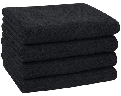 Productafbeelding van Microvezel theedoeken 40 x 60 cm, zwarte keukendoeken, set van 4