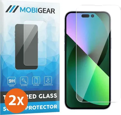 Produktbild von Mobigear iPhone 14 Panzerglas Gehärtetes Glas Displayschutz - Hüllenfreundlich (2er Pack)