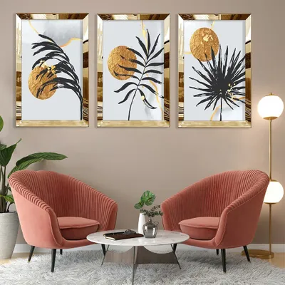 Image de Wallity, Huhu391 - 30 x 40, tableau décoratif en MDF et plexiglas (lot de 3), multicolore, 100 % MDF, 30 x 40 cm