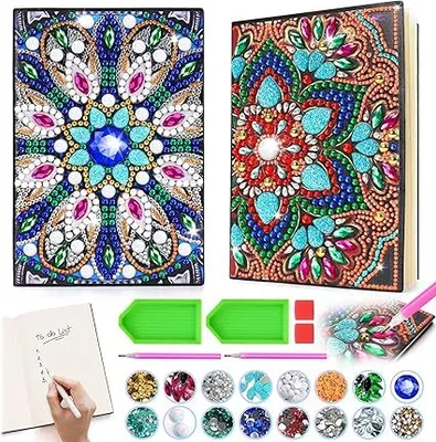 Produktbild von Basteln Diamant Painting A5 Notizbuch Bastelset Kinder Spielzeug Geburtstagsgeschenk Tagebuch Mandalas Geschenkideen