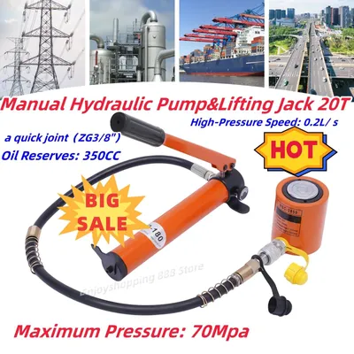 Immagine prodotto di Pompa ad aria - Pompa idraulica - Pompa manuale - 20 tonnellate - 7 kg - Arancione