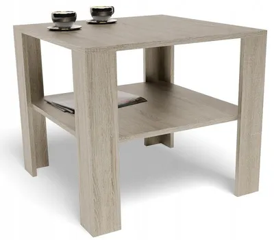 Produktbild von MATKAM Moderner Couchtisch 68x68 cm HOCH EX3, Hochwertiges Design, Perfekt für Wohnzimmer oder Büro, einfache Montage (Sonoma Eiche)