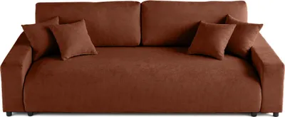 Produktbild von Lisa Design Pivoine - 3-sitzer Einzelsofa - Schlaffunktion und Bettkasten - aus strukturiertem Samt , Terrakotta