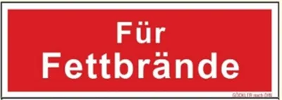 Produktbild von Feuerlöscher Zusatzschild "Für Fettbrände" Fettbrand Brandschutzzeichen