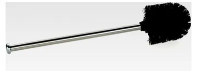 Produktbild von WC Bürste mit Edelstahlgriff 35,5 cm, Toilettenbürste für Bürstenhalter mit 7,5 cm, Edelstahl 18/10 glänzend, schwarz