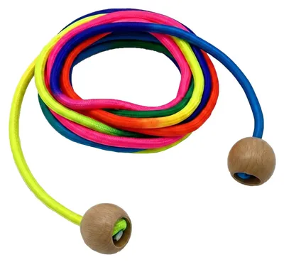 Imagen del producto de Cuerda para saltar de 5 metros de longitud, con mangos de madera, ideal para uso grupal y para ejercicios de fitness