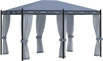 Image de Tonnelle avec moustiquaire 3x4 m Anthracite Acier