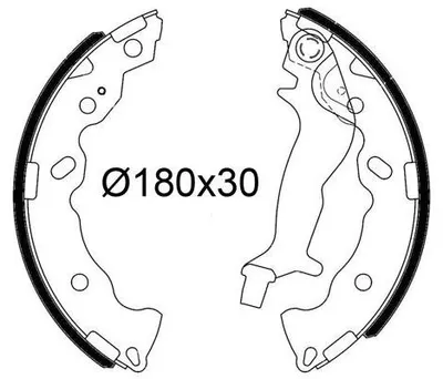 Produktbild von VALEO Bremsbackensatz Trommelbremse Hinten für HYUNDAI i10 (PA) 180mm 564243