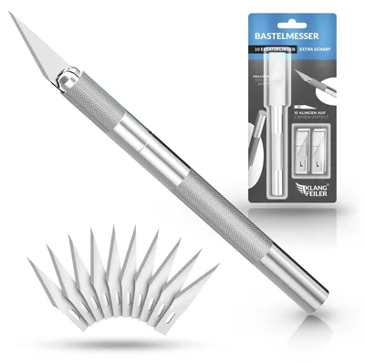 Productafbeelding van Knutselmes scalpel set met 10 mesjes en beschermkapje