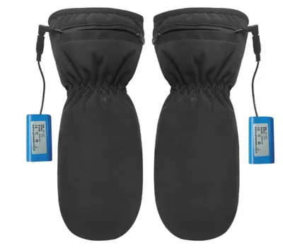 Produktbild von INF Beheizbare Handschuhe mit Reißverschluss, wiederaufladbarer Akku Schwarz 12 Stunden Akkulaufzeit