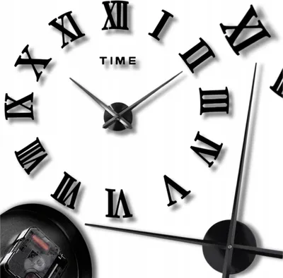 Image de OMNA | Horloge murale grande - Effet miroir 3D - Noir - Design loft moderne - Silencieuse et élégante