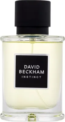 A clear, front-facing studio shot of a bottle of David Beckham Instinct Eau de Parfum.