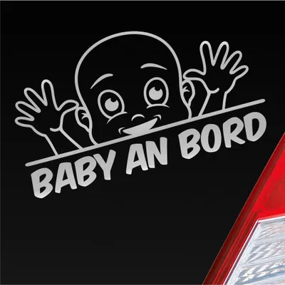 Produktbild von Auto Aufkleber Baby an Bord on Tour Lustig 22x12 cm Silber Sticker Heckscheibenaufkleber